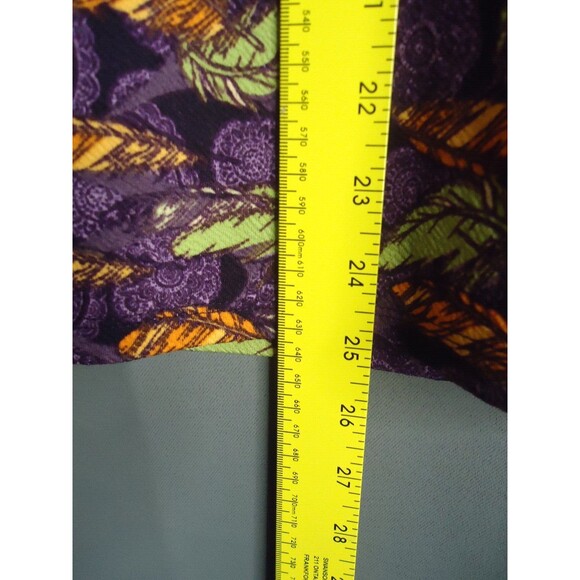 LuLaRoe Cassie Pencil Skirt Stretch Colorful Multicolored Feather Print Large - Picture 7 of 8